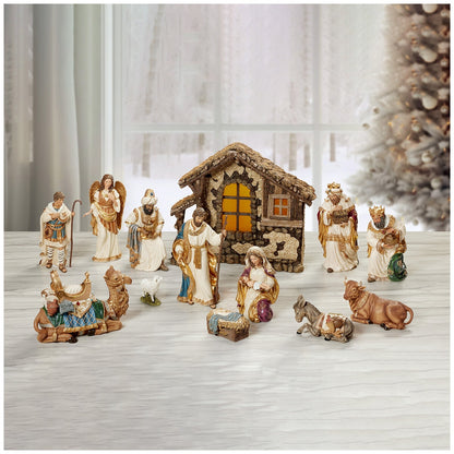 Kirkland Signature Nativity Set 14-Piece - Hand-Painted, Elegant Display