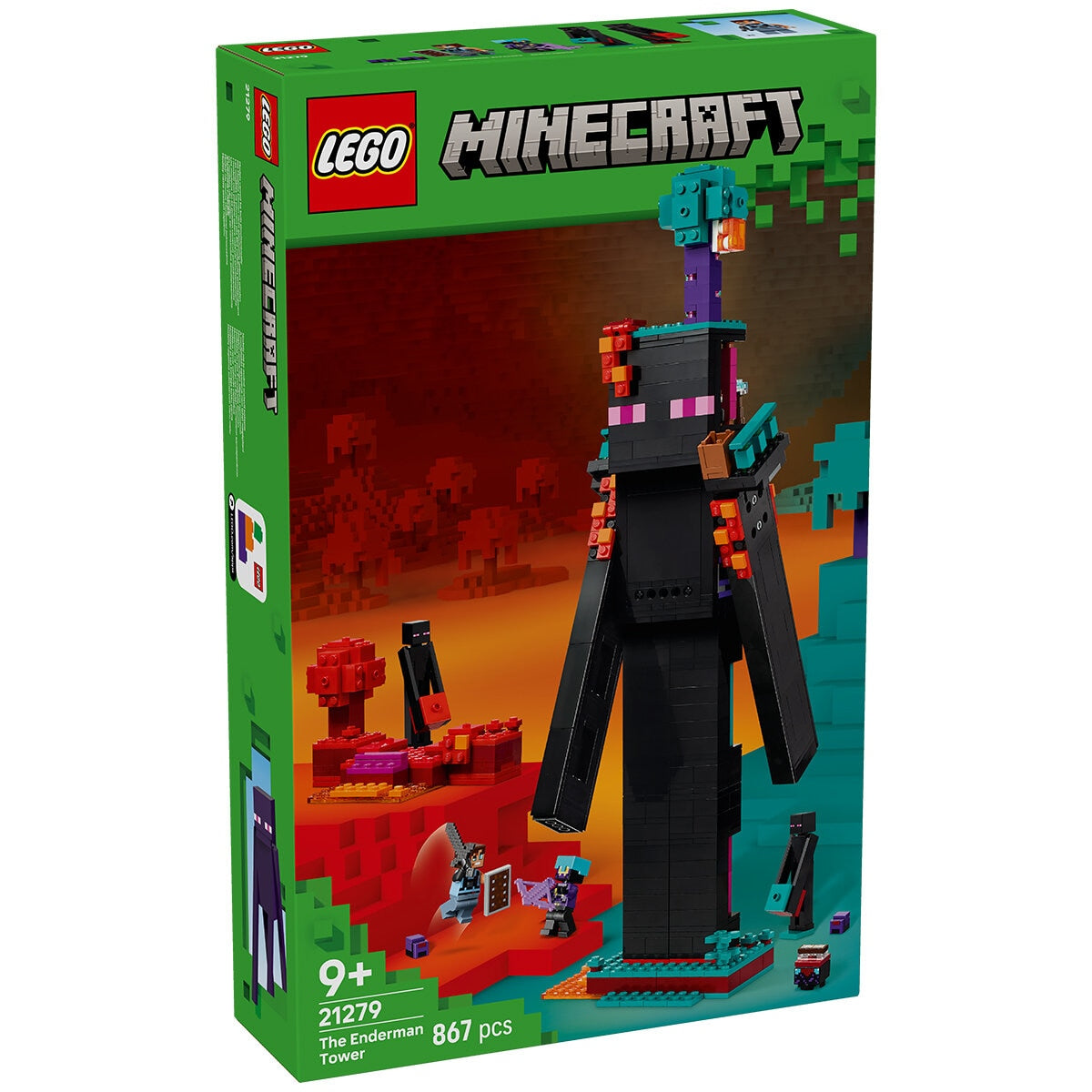 LEGO Minecraft The Enderman Tower 21279, 867 Pieces, Ages 9+, Modular Building Set