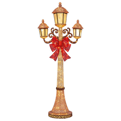 Triple LED Lamp Post 2.1M, 220 LEDs, Model 315-YD5010L-CUL, Indoor/Outdoor, Champagne Gold