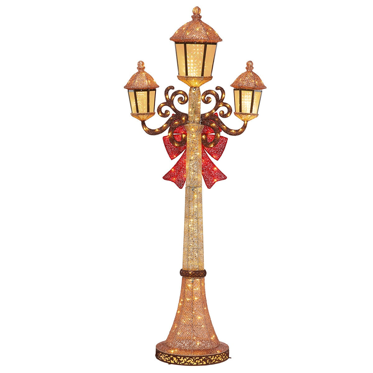 Triple LED Lamp Post 2.1M, 220 LEDs, Model 315-YD5010L-CUL, Indoor/Outdoor, Champagne Gold