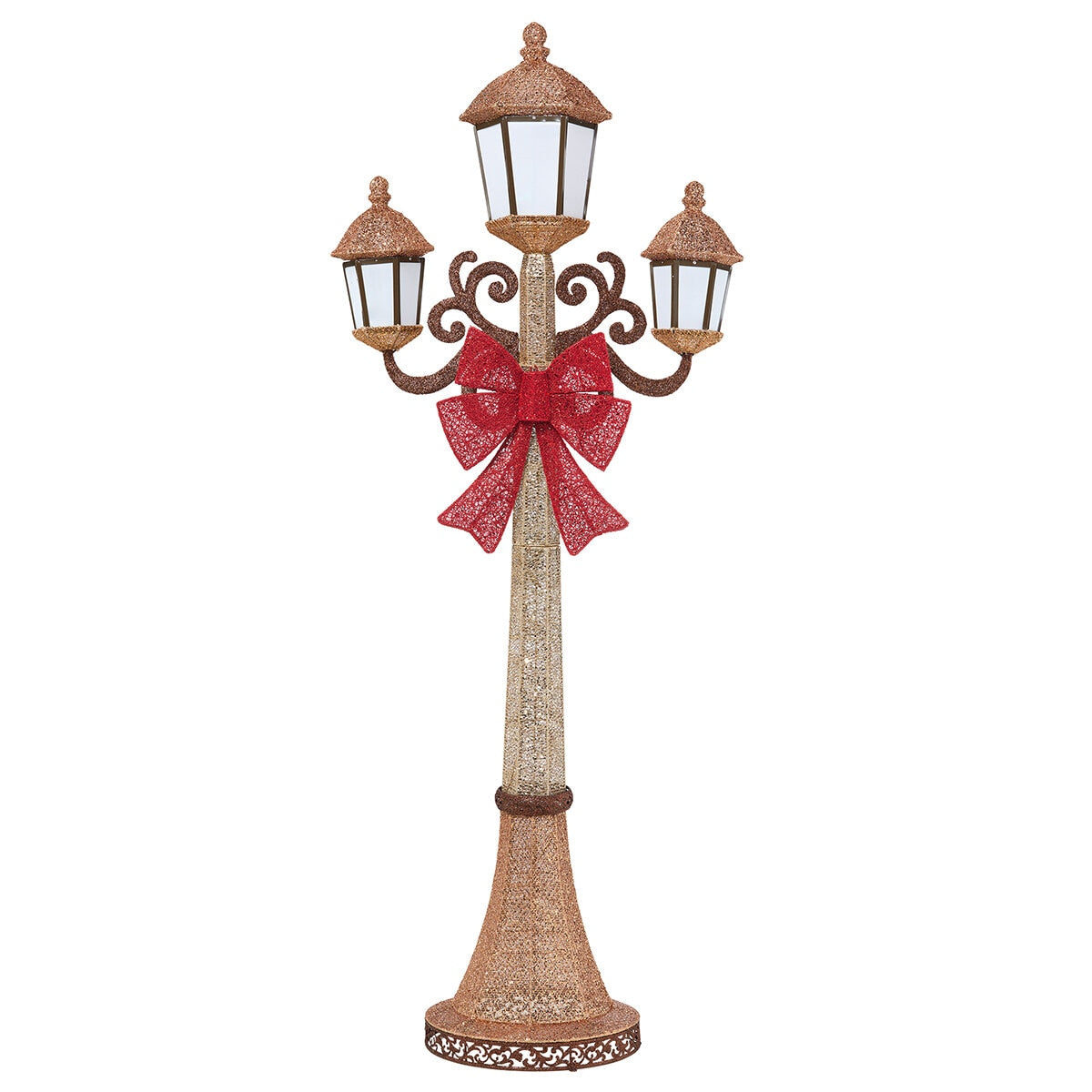 Triple LED Lamp Post 2.1M, 220 LEDs, Model 315-YD5010L-CUL, Indoor/Outdoor, Champagne Gold