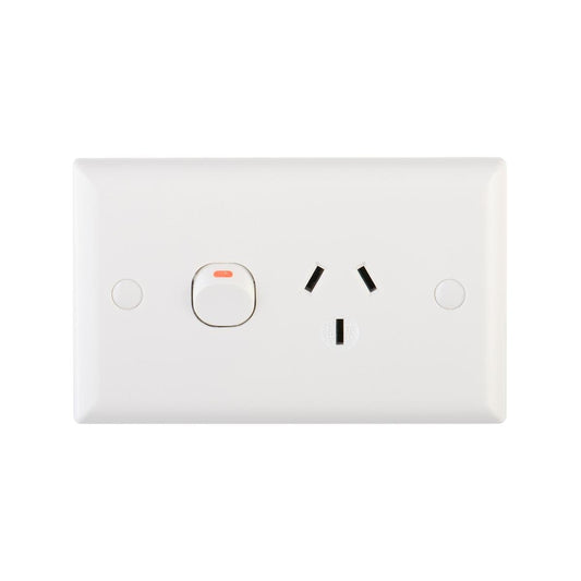Deta 15A Solid Plate Single Power Point - Standard Size - Polycarbonate - Durable - Auzzistore