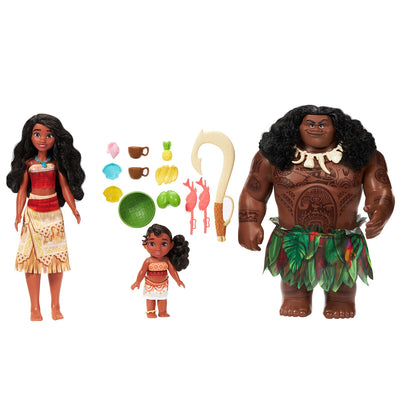 Disney Frozen & Moana 2 Fashion Doll Accessories Set 3 Dolls JGD74 Plastic