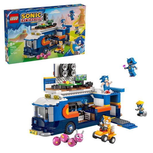 LEGO Sonic The Hedgehog Team Sonic Command Truck 77006, 747 Pieces, Ages 8+, Includes 5 Figures - Auzzistore