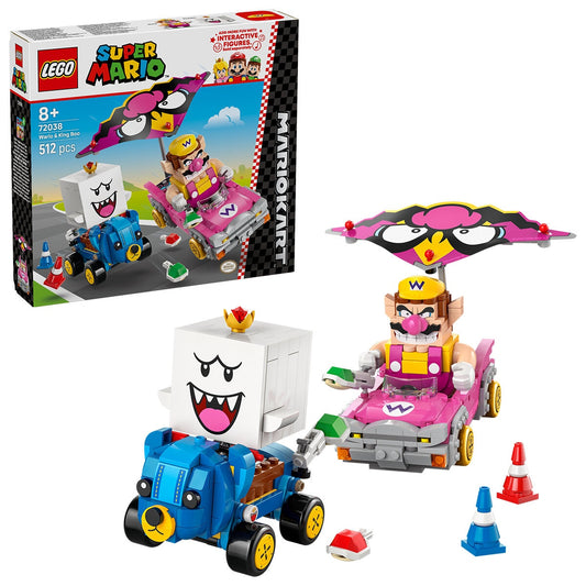 LEGO Super Mario Kart Wario & King Boo Set 72038 - 512 Pieces, Interactive Play