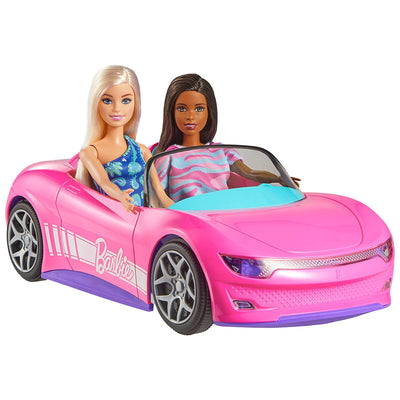 Hot Wheels RC Barbie Convertible Stylish Remote Control Car 2 Dolls Pink
