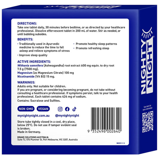 Nighty Night Sleep Effervescent 4 x 14 Tablets - Auzzistore