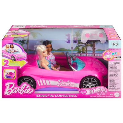 Hot Wheels RC Barbie Convertible Stylish Remote Control Car 2 Dolls Pink