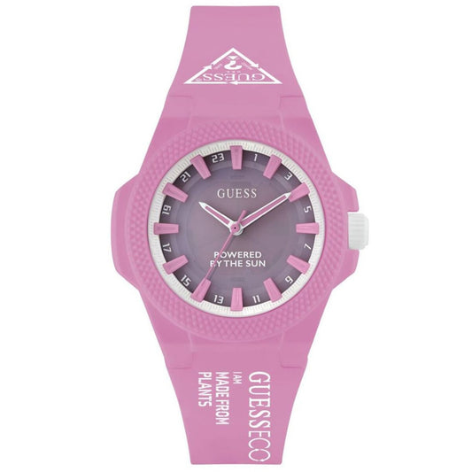 GUESS Eco Pink Outspoken Solar Women's Watch 40 mm, Bio-Based, Quartz Movement