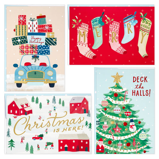Hallmark 40 Pack Traditional Holiday Cards, Warm Designs & Disney Icons