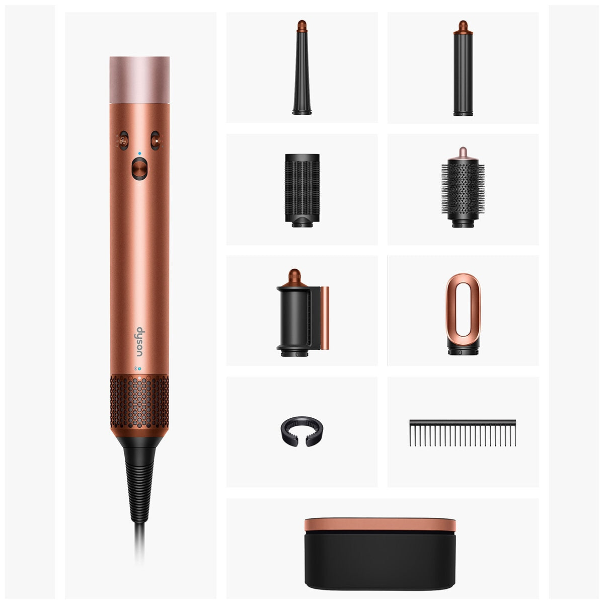 Dyson Airwrap i.d. Amber Silk 6-in-1 Multi-Styler - No Heat Damage, Personalised Curls