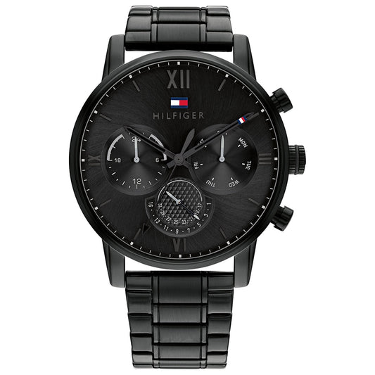 Tommy Hilfiger Men's Watch 44mm Black Steel Black Dial Quartz Chronograph