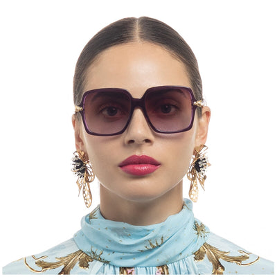 CAMILLA The Lavish Life 2431019 Women's Square Sunglasses Mulberry Acetate