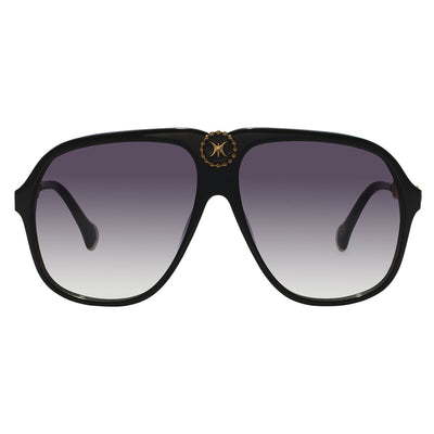 Camilla Women's Aviator Sunglasses 2330887 Black Acetate Cool Smoke Grad