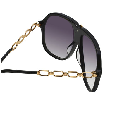 Camilla Women's Aviator Sunglasses 2330887 Black Acetate Cool Smoke Grad