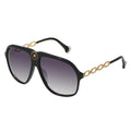 Camilla Women's Aviator Sunglasses 2330887 Black Acetate Cool Smoke Grad