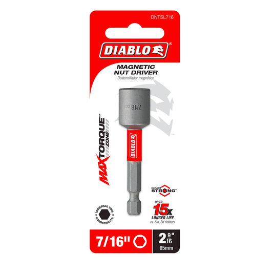 Diablo Nutsetter 2 9/16" - 7/16" Magnetic Hex Driver - Impact Strong™ - Auzzistore