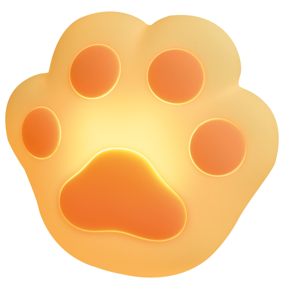 Arlec Pink Rechargeable Cat Paw Nightlight - 135mm x 143mm - Soft Silicone