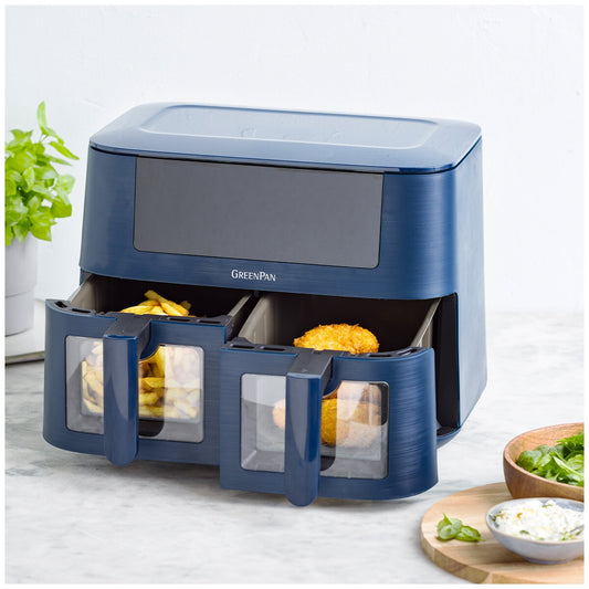 GreenPan Bistro Airfryer 2 basket CC009332-001 Oxford Blue - Auzzistore