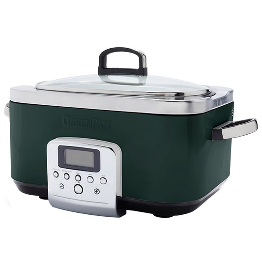 GreenPan 6L Slow Cooker CC009380-001 Pine Green - Auzzistore
