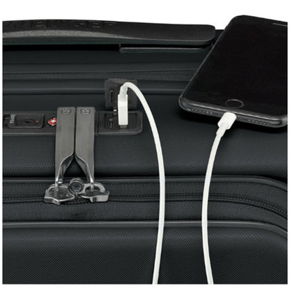 Wenger Skyon 2 Piece Luggage Set - Hardside, TSA Lock, USB Port, Black