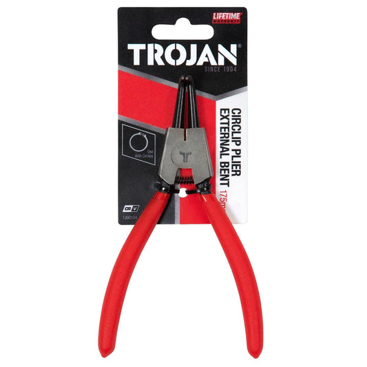 Trojan 175mm External Bent Circlip Plier - Red and Black - TJQ0104 - Auzzistore