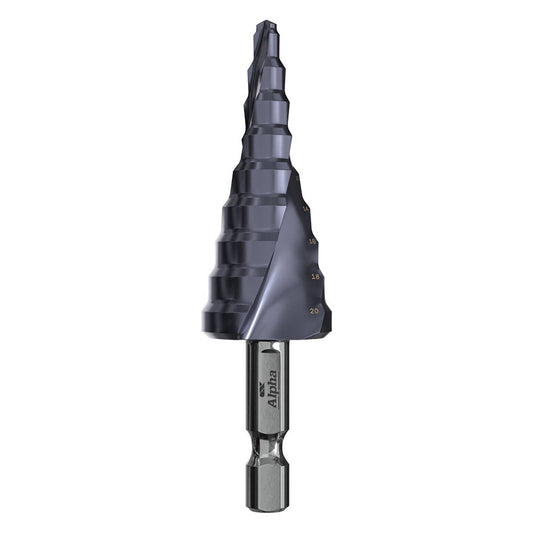 Alpha Onsite 4 Step Drill - 20mm - High-Speed Steel - Quick-Change Shank - Burr-Free Holes – view 2 - Auzzistore