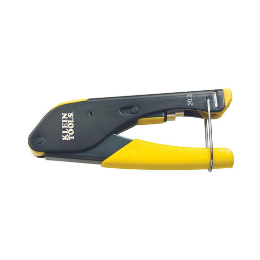 Klein Tools Compact Compression Crimper F Connector - 60mm x 142mm - Yellow/Black - Quick Insertion/Removal