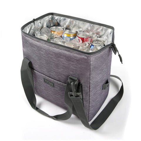 Titan Insulated Carry All Tote Grey, 25 Can Capacity, Leak Proof, Convertible Handles - Auzzistore