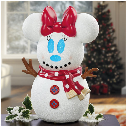 Disney Snowman Minnie 56cm - Handcrafted, Illuminated, Plays 8 Christmas Songs