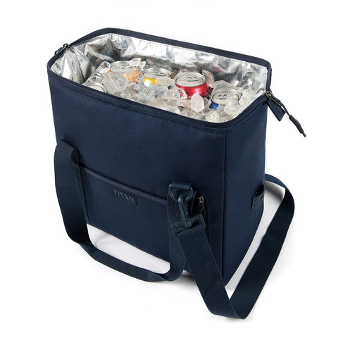 Titan Insulated Carry All Tote Navy, 25 Can Capacity, Leak Proof, Convertible Handles - Auzzistore