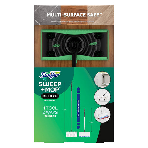 Swiffer Sweep And Mop Deluxe Starter Kit 2 In 1 Collapsible Floor Mop