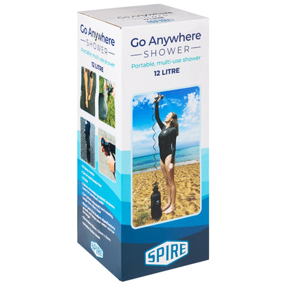 Spire Go Anywhere Portable Shower 12L with 10 Spray Modes & Hands-Free Use