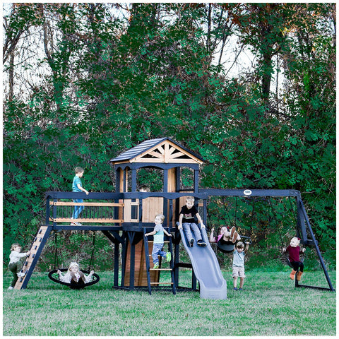 Backyard Discovery Timber Crossing Play Centre Swing Set Cedar Cubby House