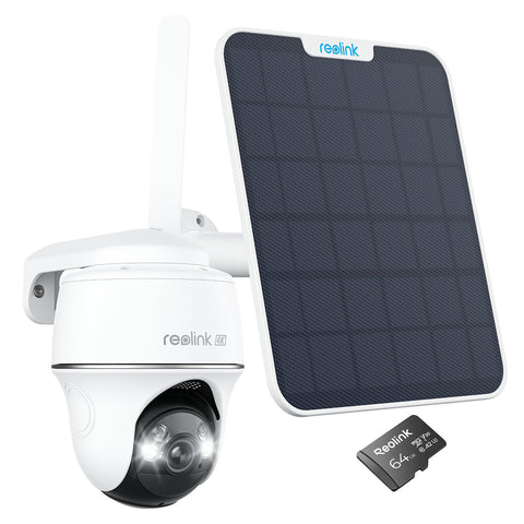 Reolink Argus Go PT Ultra 4K Solar Security Camera Bundle - 64GB SD Card, 4G LTE - Auzzistore
