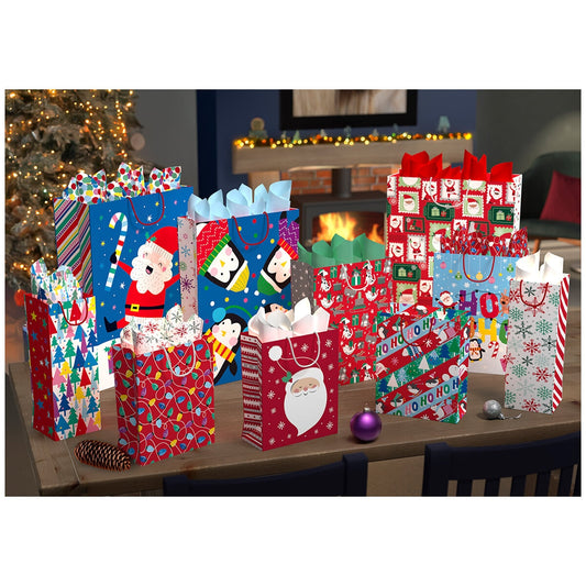 Tom Smith Luxury Gift Bag Set - 16 Bags & 80 Tissue Sheets, Eco-Friendly