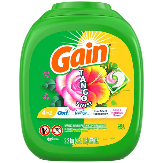 Gain Flings Tango Twist Laundry Detergent Pacs 108 Pack