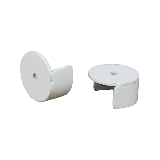 Pillar 25mm White Curtain Rod Stirrup Bracket 2 Pack - Secure Support - Auzzistore