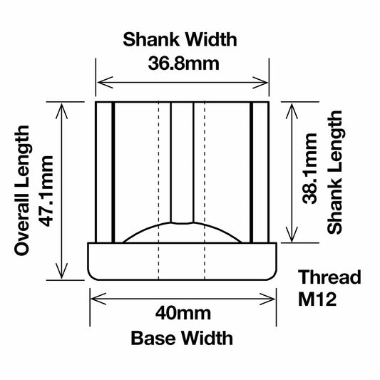 Richmond Square Threaded Tube Insert M12 40mm Zinc Plated 500kg 2 Pack – view 2 - Auzzistore