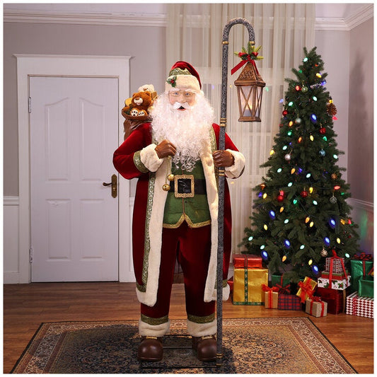 Animated Santa Figure 1800mm with Motion Sensor, Singing Carols and LED Lantern — image 2