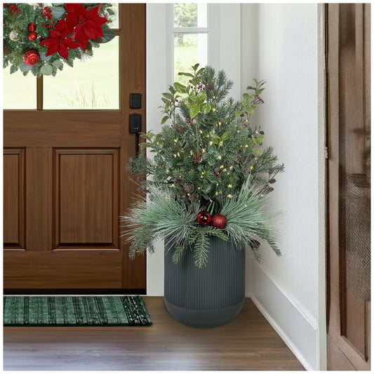 CGH Pre-Lit Holiday Topiary 99cm Grey with 120 LED Lights & Timer