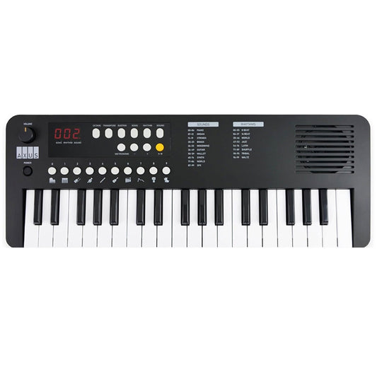 Axus Mini Keyboard 37 Key Black - Portable, Lightweight, 100 Sounds & Rhythms