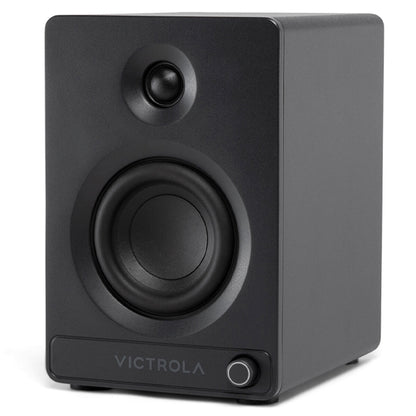 Victrola Tempo Bookshelf Speakers Black - Bluetooth 5.4, RCA, USB-C, 155x190x225mm