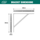 Carinya Straight Stayed Bracket 400x350mm White Steel 100kg Capacity