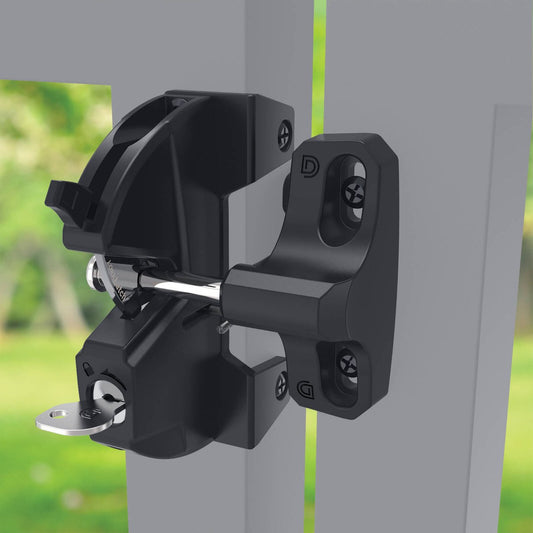 Lokklatch General Purpose Gate Latch - Key Lockable - 150mm x 240mm - Black – view 2 - Auzzistore