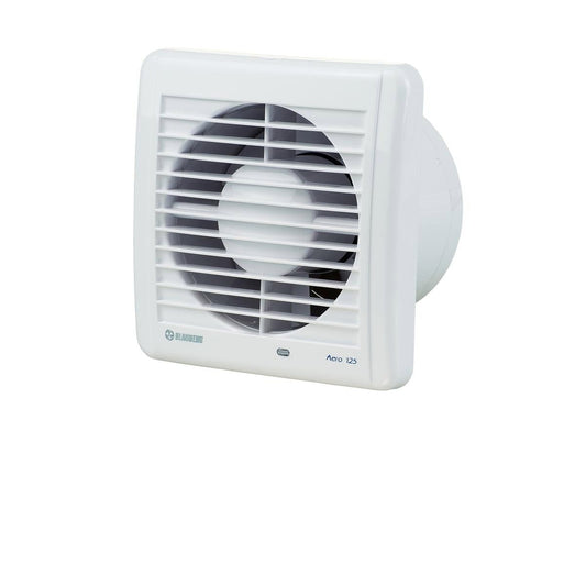 Blauberg Wall Ceiling Exhaust Fan - 125mm - ABS Plastic - White - Auzzistore