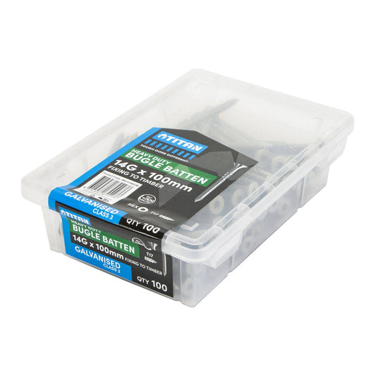 Titan 14g Gal Bugle Batten Screw - 100 Pack - 100mm - Heavy-Duty Fastening – view 2 - Auzzistore