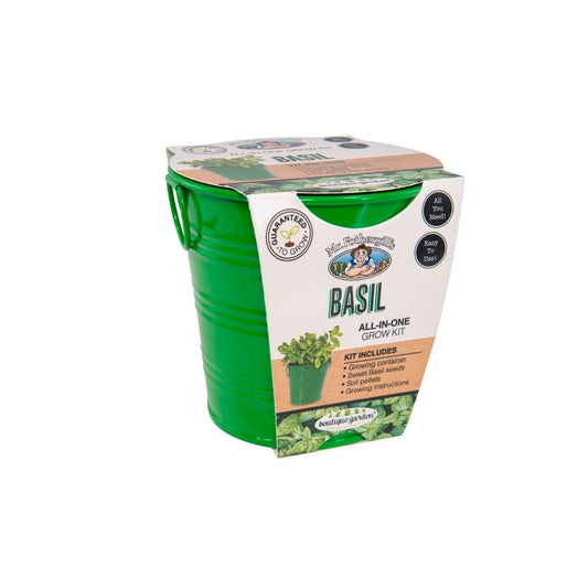 Mr Fothergill Basil Grow Kit 111mm Metal Pot Seeds Soil Easy Grow - Auzzistore