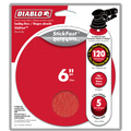 Diablo 150mm 120 Grit Abrasive Random Orbital Sheets 5 Pack - Red
