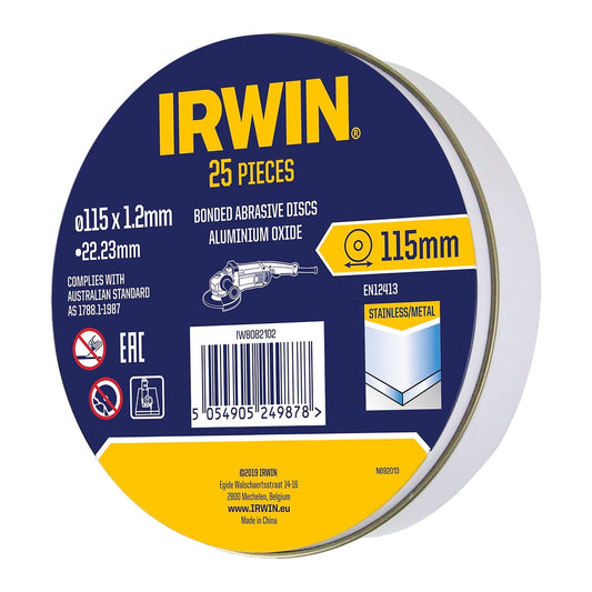 Irwin Metal Cut Off Disc 115mm 25pk - Aluminium Oxide - 2mm – view 2 - Auzzistore